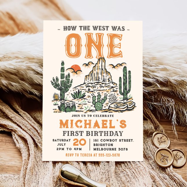 Western Vintag Wüste Erste Rodeo 1. Geburtstag Einladung (Von Creator hochgeladen)