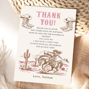 Western-Vintage-Rodeo-Cowboy Dankeskarte