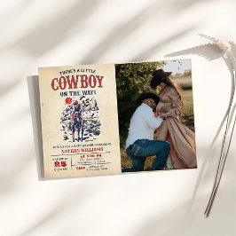 Western Vintage Wüste Cowboy Baby Dusche Foto Einladung