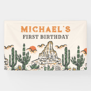 Western Vintage Wüstenrodeo zum 1. Geburtstag Banner