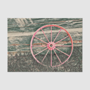 Western Wagon Wheel Red Vintag Decoupage Seidenpapier