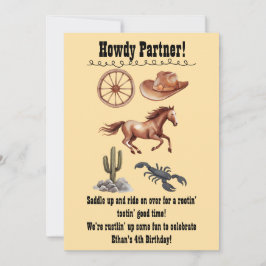 Western Wasserfarbe Kunst Einladung