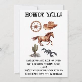 Western Wasserfarbe Kunst Einladung