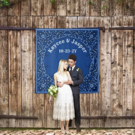 Western Wedding Blue Bandana Foto Hintergrund Wandteppich