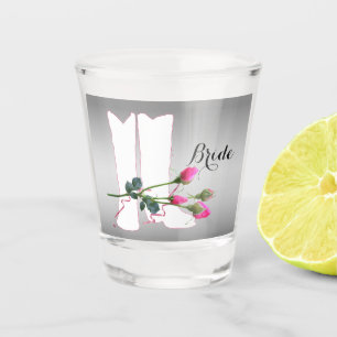 Western Wedding Cowboy Boots Pink Rose Bride Schnapsglas