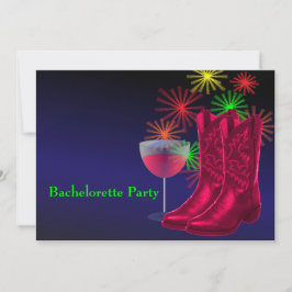 Western Wedding Cowboy Boots Wine Bachelorette Einladung