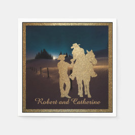 Western Wedding Cowboy Cowgirl Individuellen Namen Serviette