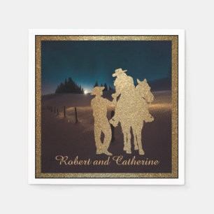 Western Wedding Cowboy Cowgirl Individuellen Namen Serviette