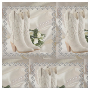 Western Wedding Cowboy Stiefel mit Blume Stoff