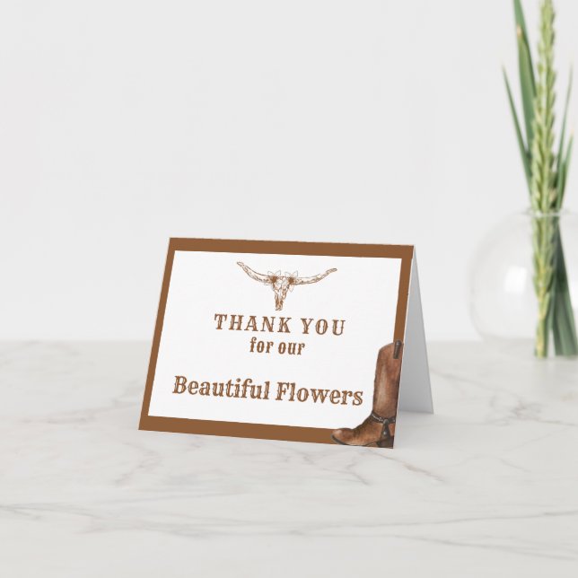 Western Wedding Day Carte de remerciements au vend (Devant)