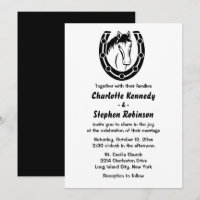 Western Wedding Horse Country Horseshoe Black