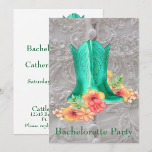Western Wedding Junggeselinnen-Abschied Custom Einladung