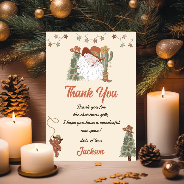 Western Weihnachten Party Vielen Dank Einladung (Von Creator hochgeladen)