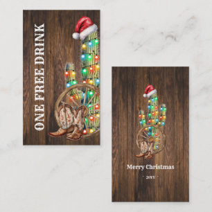 Western-Weihnachts-Cactus-Kostenloser-Getränk-Part Rabattkarte