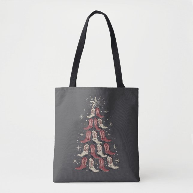 Western Weihnachts Cowboy Boot Tree Cowgirl Stiefe Tasche (Vorderseite)
