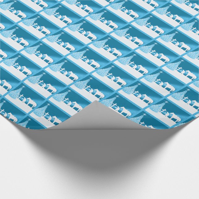 Western Weihnachts Cowboy Prachen Geschenkpapier (Ecke)