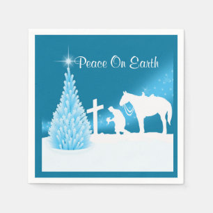 Western Weihnachts Cowboy Prachen Serviette