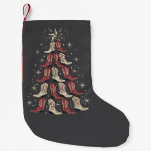 Western-Weihnachts-Cowboy-Stiefel-Baum-Cowgirl-Sti Kleiner Weihnachtsstrumpf