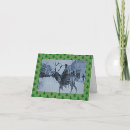 Western-Weihnachtskarten-Vintages Ren w/snowman Feiertagskarte