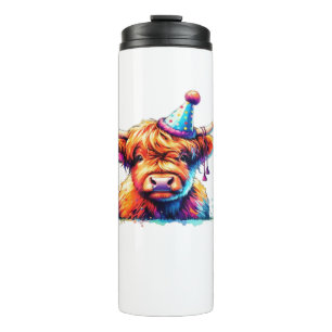 Western Weihnachtskuh Essenzieller T - Shirt Thermosbecher