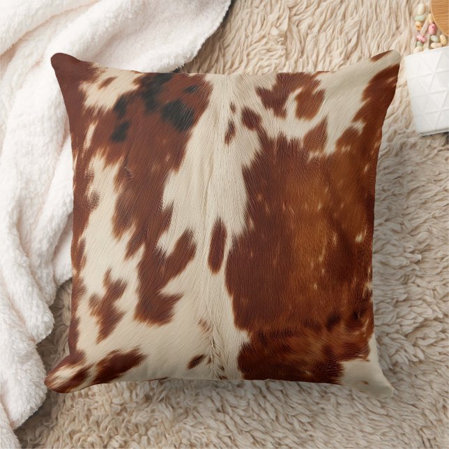 Western White Brown Black Cowhide Kissen (Decke)