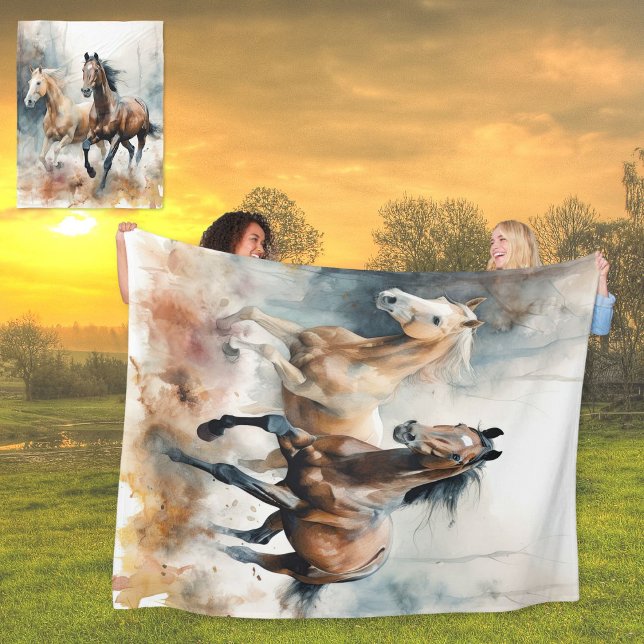 Western Wild Pferde Fleece Blanket (Von Creator hochgeladen)