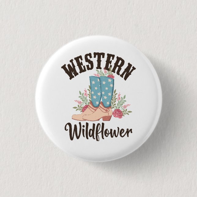 Western Wildblume Button (Vorderseite)