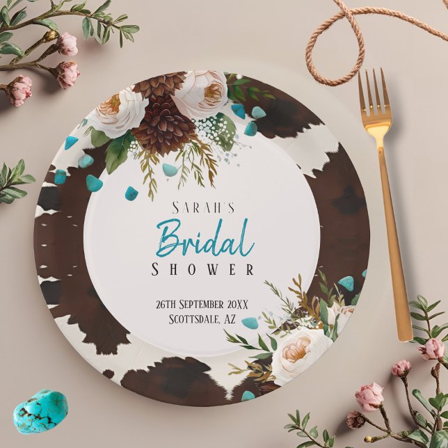 Western Wildblumen Rustic Boho Pappteller (Western Wildflowers Rustic Boho Paper Plates)