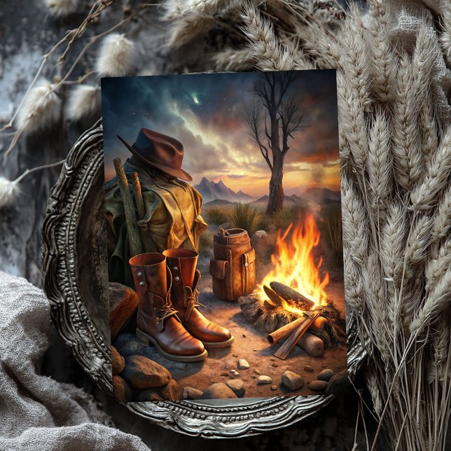 Western-Wildwest-Cowboy-Stiefel Feuerrie Seidenpapier (Western wild west cowboy boots fire prairie tissue paper)