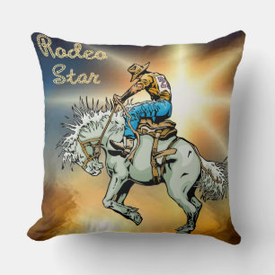 Western Wohngestaltung Kissen Cowboy Bronc Rider