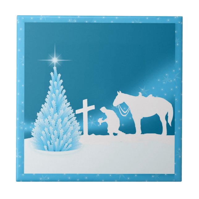 Western Wohngestaltung Prachen Cowboy Holiday Tile Fliese (Vorderseite)