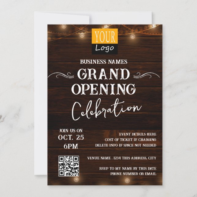 Western Wood Business Grand Opening Einladung (Vorderseite)