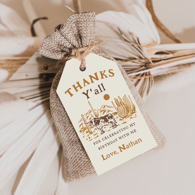 Western Wüste Cowboy Geburtstagsgeschenke Tags Geschenkanhänger (Von Creator hochgeladen)