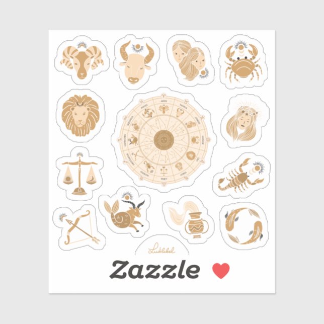 Western Zodiac-Zeichen Aufkleber (Blatt)