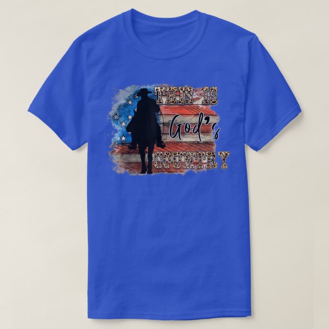 WesternAmerican Flag Cowboy Dies ist Göttliche Pat T-Shirt (Design vorne)