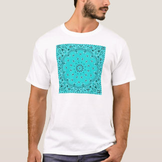 Westernbandana-Schal-Druck lt-Turquoise Paisley T-Shirt