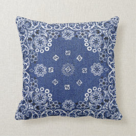 Westernblaue Bandanathrow-Kissen Kissen