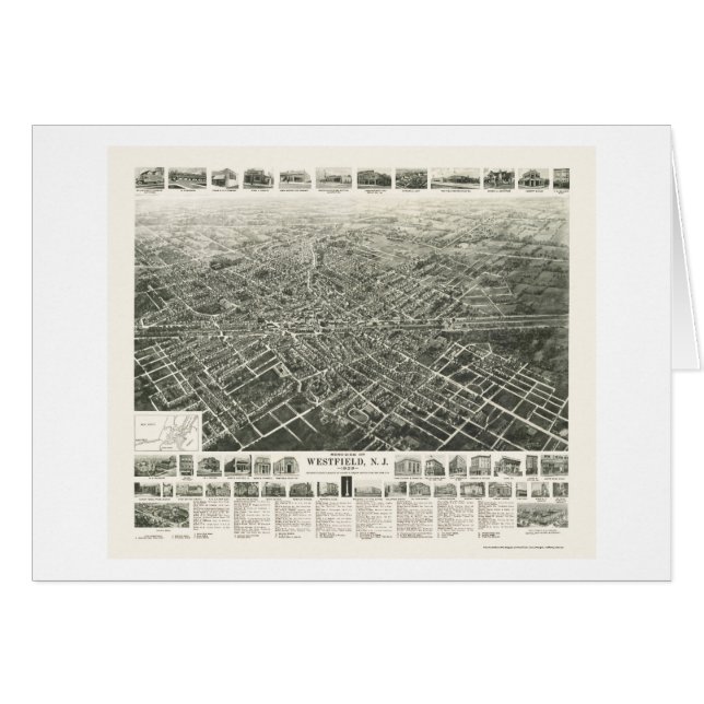 Westfield, carte panoramique de NJ - 1929 (Devant horizontal)