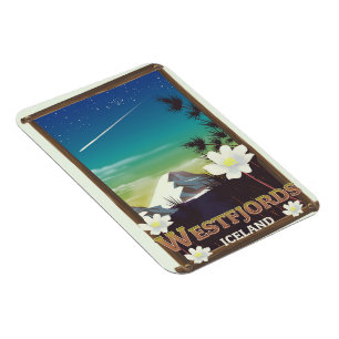 Westfjordanland Island Reiseplakat Magnet