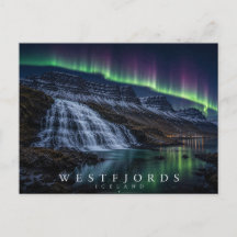 Westfjords Wasserfall & Fjord Island Aurora