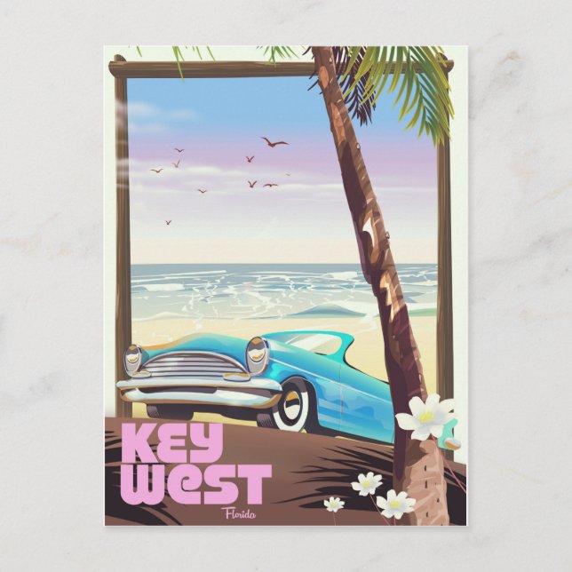 Westflorida Vintage Reiseplakat Postkarte (Vorderseite)
