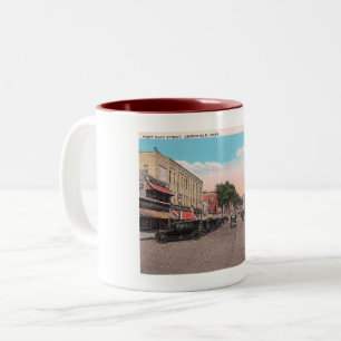 Westhauptleitungs-St., Greenfield, Massachusetts Zweifarbige Tasse
