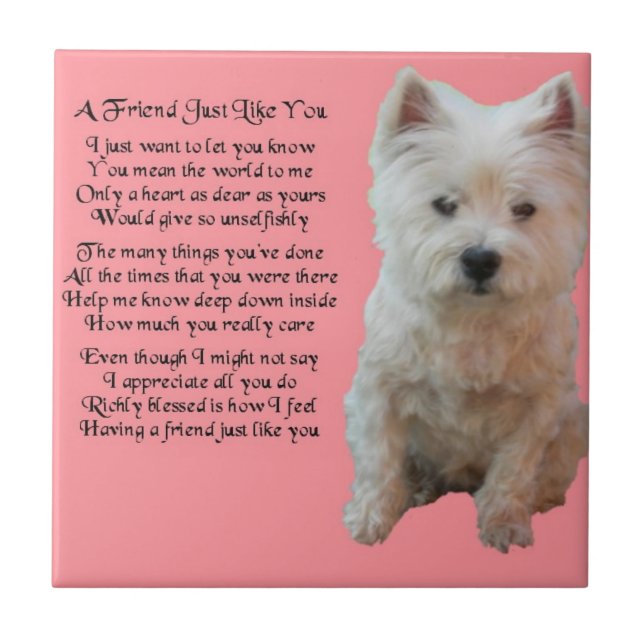 Westhochland-Terrier-Freund-Gedicht-Fliese Fliese (Vorderseite)