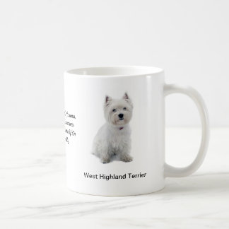 Westhochland-Terrier-Tasse mit Bildern und einem Kaffeetasse