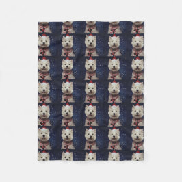 Westhochland-Terrier-WeihnachtsFleece-Decke Fleecedecke