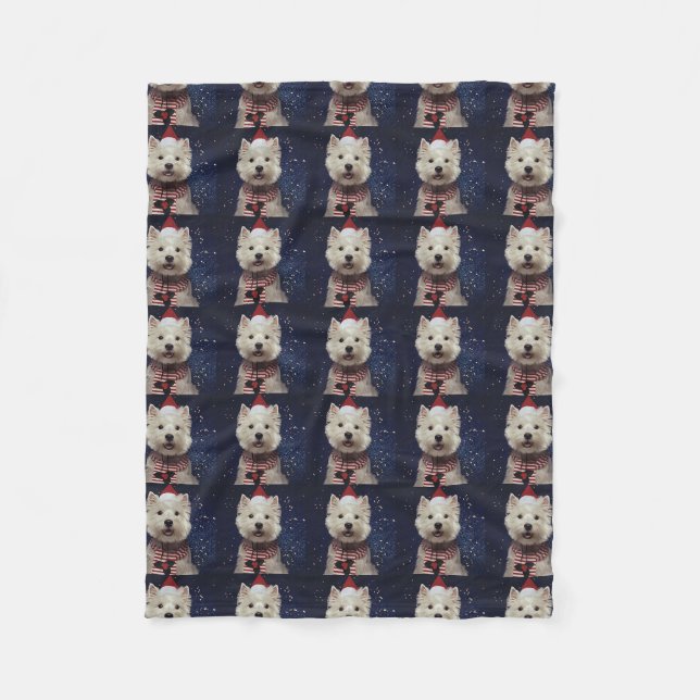 Westhochland-Terrier-WeihnachtsFleece-Decke Fleecedecke (Vorderseite)