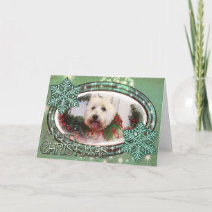 Westhochland-Terrier-WeihnachtsFotokarte Feiertagskarte