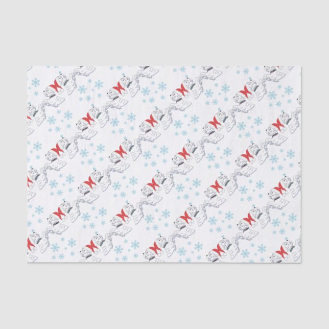 Westhochland-Terrier-Weihnachtsverpackung Seidenpapier (Vorderseite)