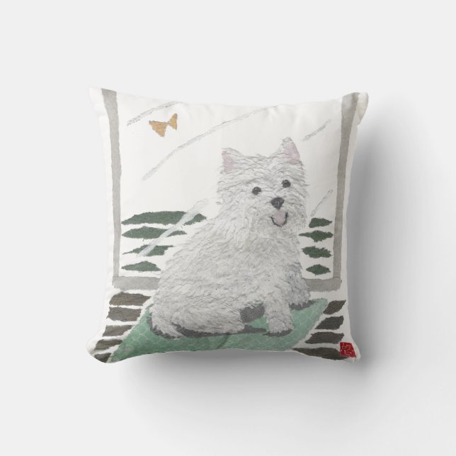 Westhochland Terrier, Westie Kissen (Vorderseite)