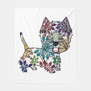 Westhochland-weißer Terrier-Fleece-Decke Fleecedecke